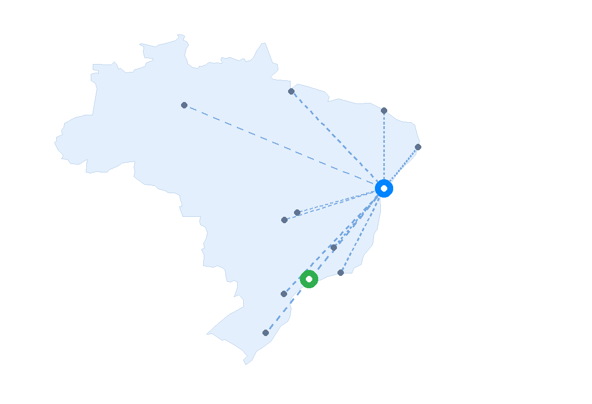 Mapa de cobertura nacional ACAD